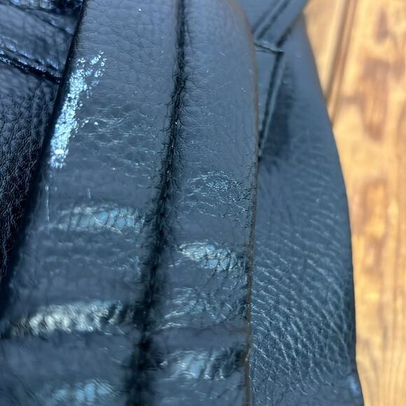 Vintage 90s Mickey Mouse large black leather backpack Disney - Picture 4 of 11